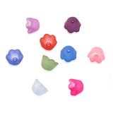 200pcs 10x6mm Frosted Acrylic Tulip Flower Beads Spacer Cap Jewelry Making