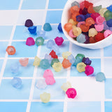 200pcs 10x6mm Frosted Acrylic Tulip Flower Beads Spacer Cap Jewelry Making