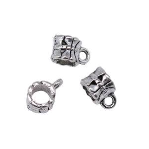 200pcs 10x7mm Bails Beads Antique Silver Charm Bails Beads