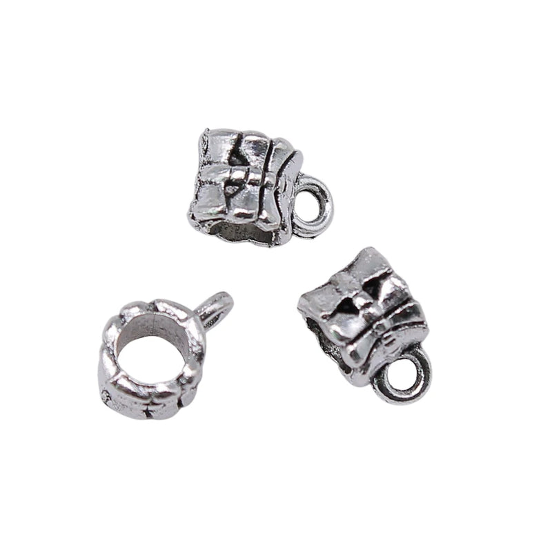 200pcs 10x7mm Bails Beads Antique Silver Charm Bails Beads