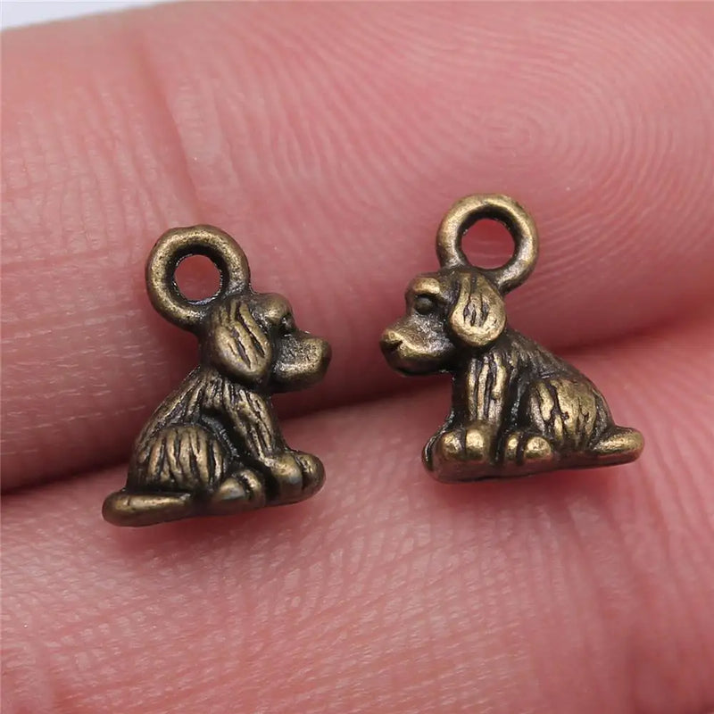 200pcs 10x7mm Sitting Dog Charm Small Dog Charm DIY Jewelry Making