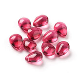 200pcs 12mm Glitter Glass Teardrop Beads for DIY Jewelry Making