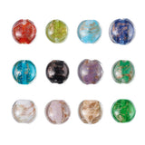 200pcs 12mm Mixed Sand Lampwork Flat Round Beads Jewelry Making DIY
