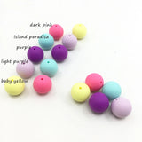 200pcs 12mm Round Silicone Loose Beads Mix Ball for DIY Nursing Jewelry