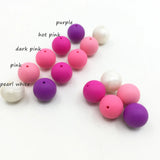 200pcs 12mm Round Silicone Loose Beads Mix Ball for DIY Nursing Jewelry