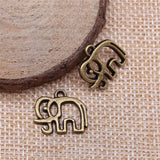 200pcs Elephant Charm DIY Jewelry Findings 14x16mm Antique Silver Bronze