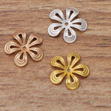 200pcs 15mm Metal Brass Flowers Base Filigree Bead Caps for Jewelry Making