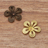 200pcs 15mm Metal Brass Flowers Base Filigree Bead Caps for Jewelry Making