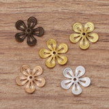 200pcs 15mm Metal Brass Flowers Base Filigree Bead Caps for Jewelry Making