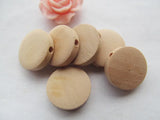200pcs 15mm Unfinished Wood Spacer Beads Pendant Charm Findings DIY Accessory