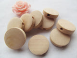 200pcs 15mm Unfinished Wood Spacer Beads Pendant Charm Findings DIY Accessory
