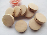 200pcs 15mm Unfinished Wood Spacer Beads Pendant Charm Findings DIY Accessory