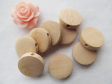 200pcs 15mm Unfinished Wood Spacer Beads Pendant Charm Findings DIY Accessory