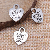 200pcs 15x12mm With Love Heart Pendant Charm DIY Jewelry Findings