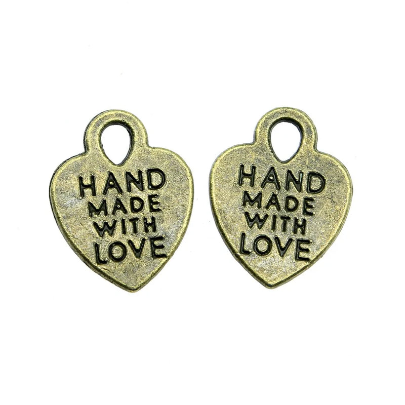 200pcs 15x12mm With Love Heart Pendant Charm DIY Jewelry Findings