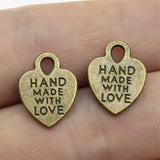 200pcs 15x12mm With Love Heart Pendant Charm DIY Jewelry Findings