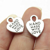 200pcs 15x12mm With Love Heart Pendant Charm DIY Jewelry Findings