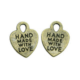 200pcs 15x12mm With Love Heart Pendant Charm DIY Jewelry Findings
