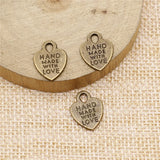 200pcs 15x12mm With Love Heart Pendant Charm DIY Jewelry Findings