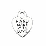 200pcs 15x12mm With Love Heart Pendant Charm DIY Jewelry Findings