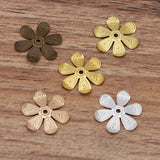 200pcs 16mm Metal Brass Filigree Flower Slice Charms Base Settings