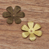 200pcs 16mm Metal Brass Filigree Flower Slice Charms Base Settings
