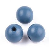 200pcs 16mm Wood European Beads Large Hole Round Spacer Beads 16x15mm