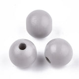 200pcs 16mm Wood European Beads Large Hole Round Spacer Beads 16x15mm
