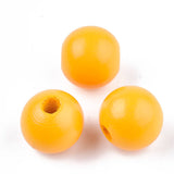 200pcs 16mm Wood European Beads Large Hole Round Spacer Beads 16x15mm