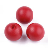 200pcs 16mm Wood European Beads Large Hole Round Spacer Beads 16x15mm