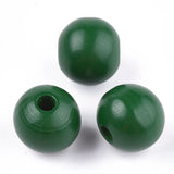 200pcs 16mm Wood European Beads Large Hole Round Spacer Beads 16x15mm
