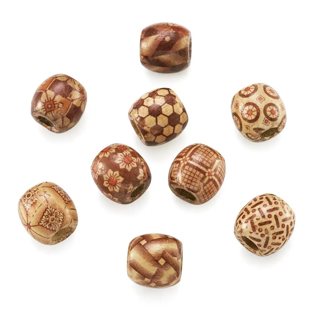 200pcs 16mm Natural Wooden Beads Big Hole Round Spacer Beads for Jewelry Making