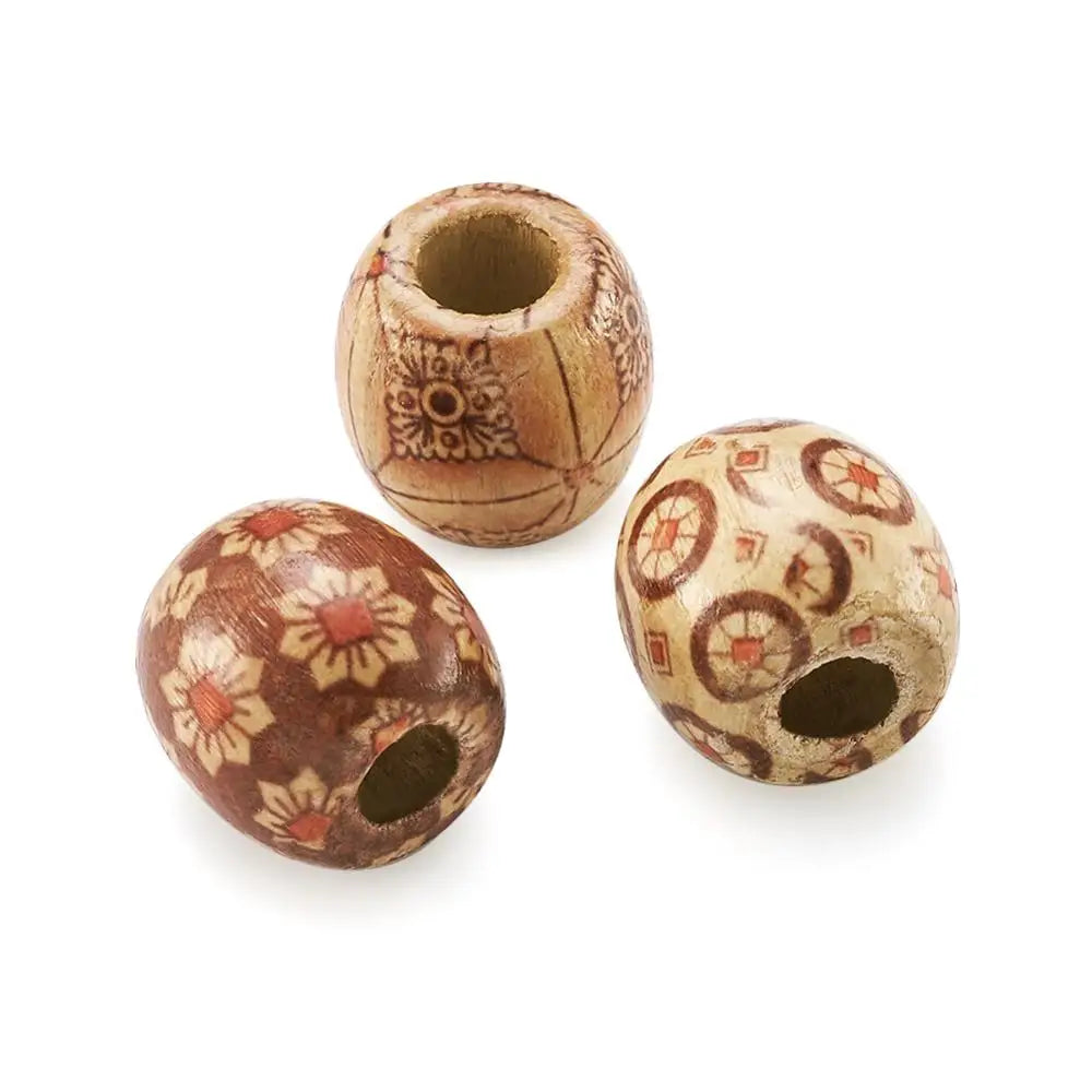 200pcs 16mm Natural Wooden Beads Big Hole Round Spacer Beads for Jewelry Making