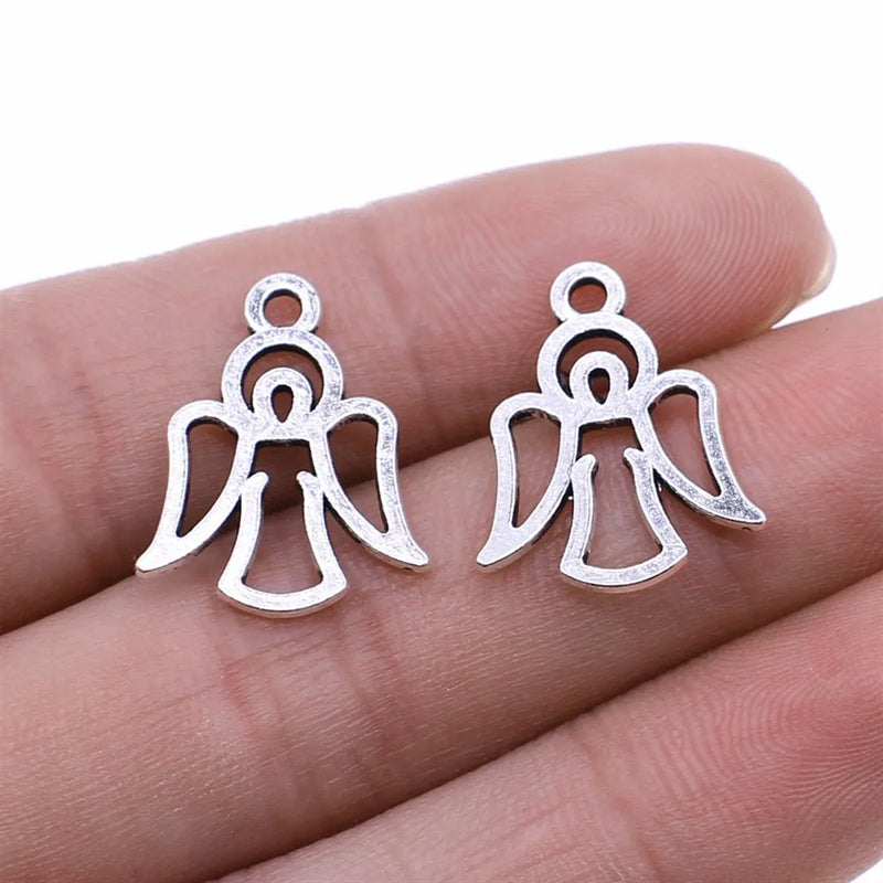 200pcs Angel Charms 16x20mm Antique Silver Alloy Charms