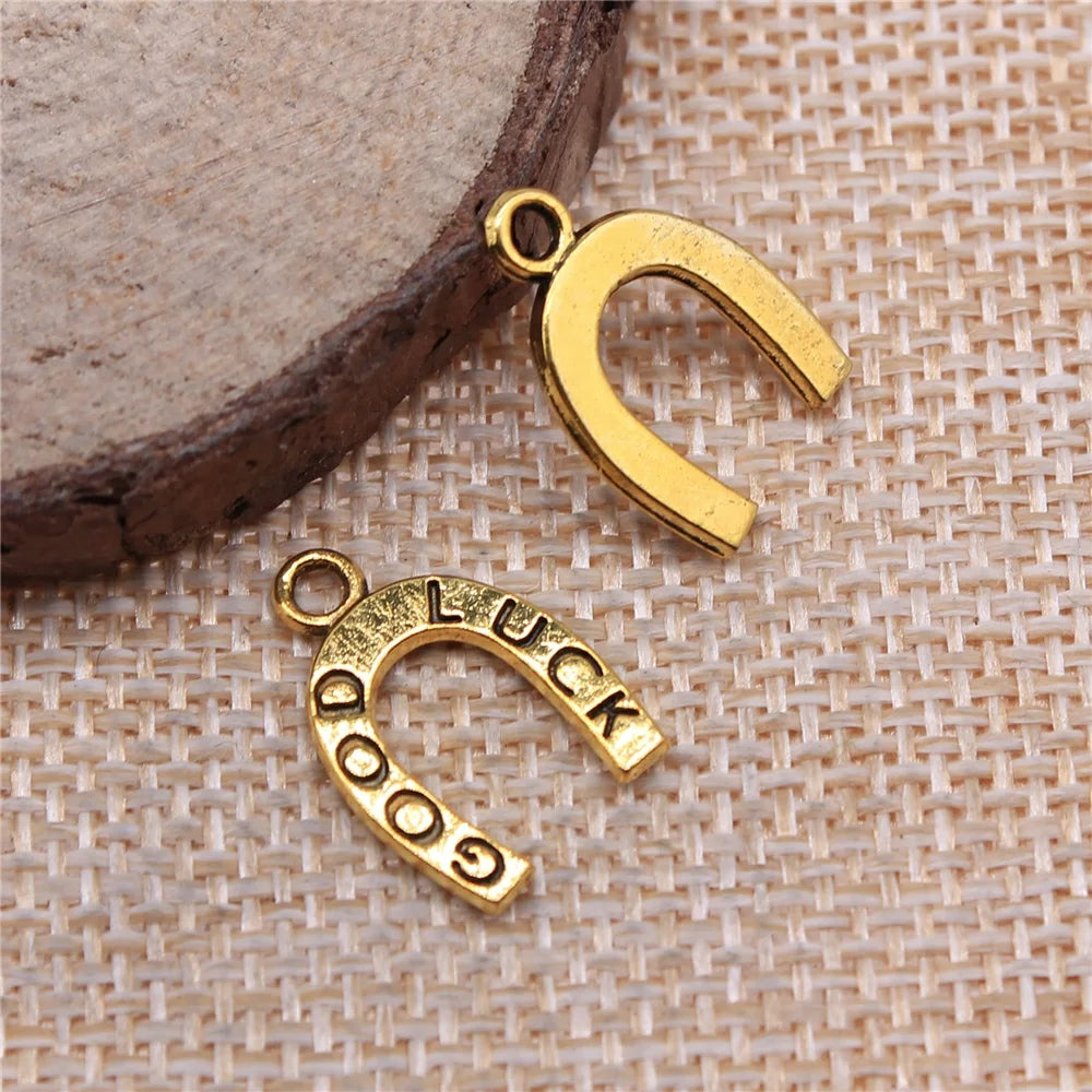 200pcs 17x12mm Lucky Horseshoe Charm Pendant