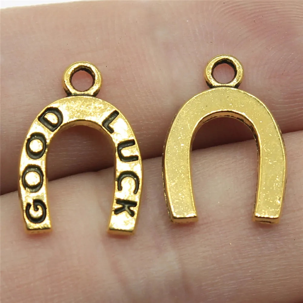 200pcs 17x12mm Lucky Horseshoe Charm Pendant