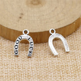200pcs 17x12mm Lucky Horseshoe Charm Pendant