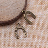 200pcs 17x12mm Lucky Horseshoe Charm Pendant
