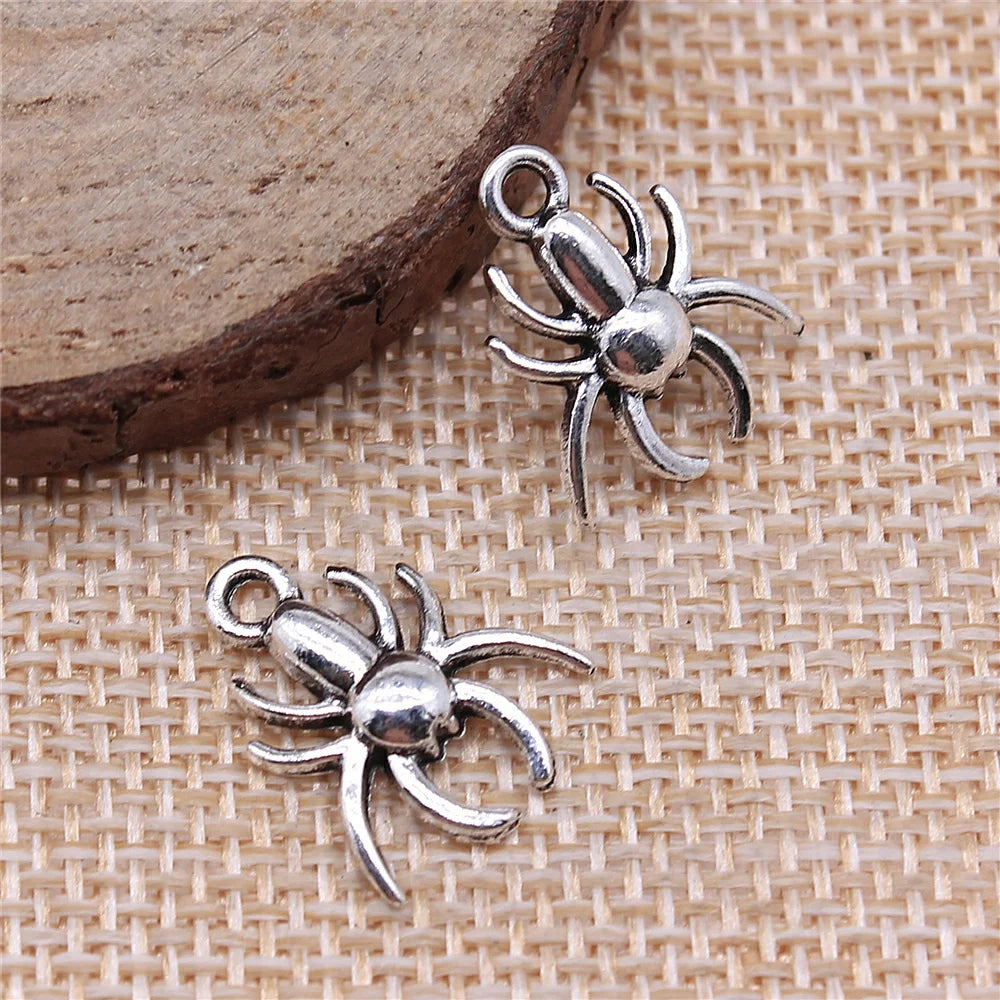 200pcs Spider Charm 17x14mm Insects Antique Silver Bronze Jewelry Making