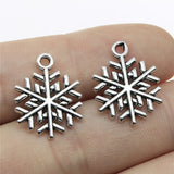 200pcs 19x15mm Snowflake Charm Antique Silver Bronze Christmas Pendant