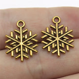 200pcs 19x15mm Snowflake Charm Antique Silver Bronze Christmas Pendant