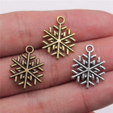 200pcs 19x15mm Snowflake Charm Antique Silver Bronze Christmas Pendant
