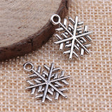200pcs 19x15mm Snowflake Charm Antique Silver Bronze Christmas Pendant