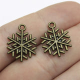 200pcs 19x15mm Snowflake Charm Antique Silver Bronze Christmas Pendant