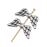 200pcs Small Hole Angel Wing Spacers Beads Charm DIY Jewelry Making