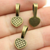 200pcs 19x9mm Glue On Bail Charm, Antique Bronze Jewelry Findings