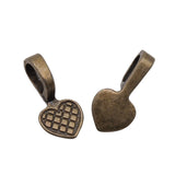 200pcs 19x9mm Glue On Bail Charm, Antique Bronze Jewelry Findings