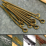 200pcs 21G Eye Pin Metal Heads Jewelry Making Findings 20-70mm