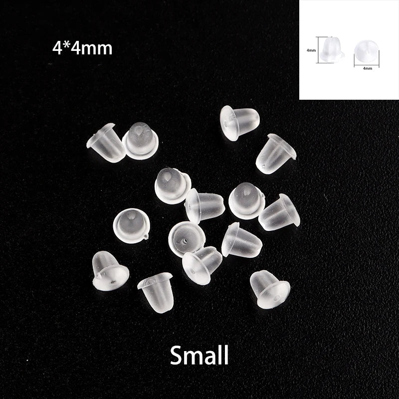 200pcs Rubber Earring Back Silicone Stoppers for DIY Jewelry Making