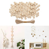 200pcs 20mm Wooden Ball Beads for DIY Bracelets Macrame